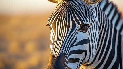 Naklejka premium Close-up of Mesmerizing Black and White Zebras in Nature