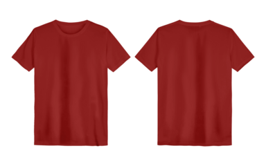 Red T Shirt color black template transparent background