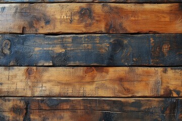 Textured wooden planks with a mix of brown and black hues.