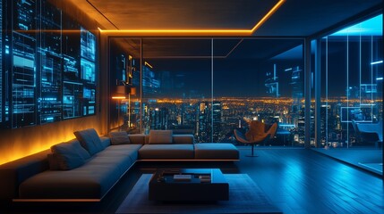 Future Urban Night View Apartment