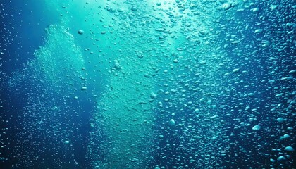 Bubbles rising in clear ocean water create a mesmerizing underwater visual experience