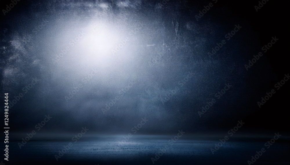 Aufkleber empty dark room illuminated by a single spotlight creating a mysterious atmosphere