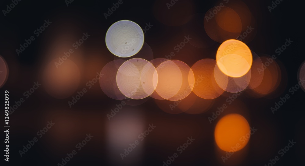 Poster blurred city lights at night creating abstract bokeh background effect