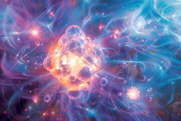 Detailed Diagram Illustrating Proton-Proton Chain Reaction in Stellar Nuclear Fusion