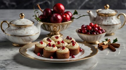 Festive Christmas Dessert Spread: A Close-Up of Holiday Indulgence and Warmth
