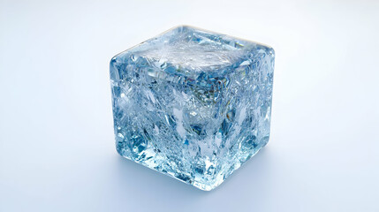 Fototapeta premium Ice cube, frozen water, studio shot, clean background, beverage