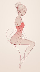 fashion sketch vector illustration of a girl