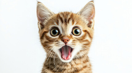 Obraz premium Surprised Kitten with Wide Eyes and Open Mouth