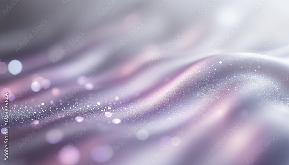 Poster abstract wavy surface with glittering particles and soft light effects