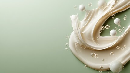 small particles, molecules and atoms on a large scale. Cream and cosmetics