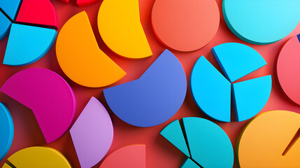 Colorful and Comparative Pie Charts Visualizing Diverse Statistical Data Proportions in a Clean and Engaging Layout