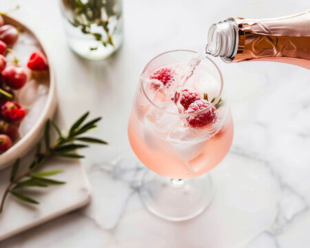 Champagne cocktail being poured