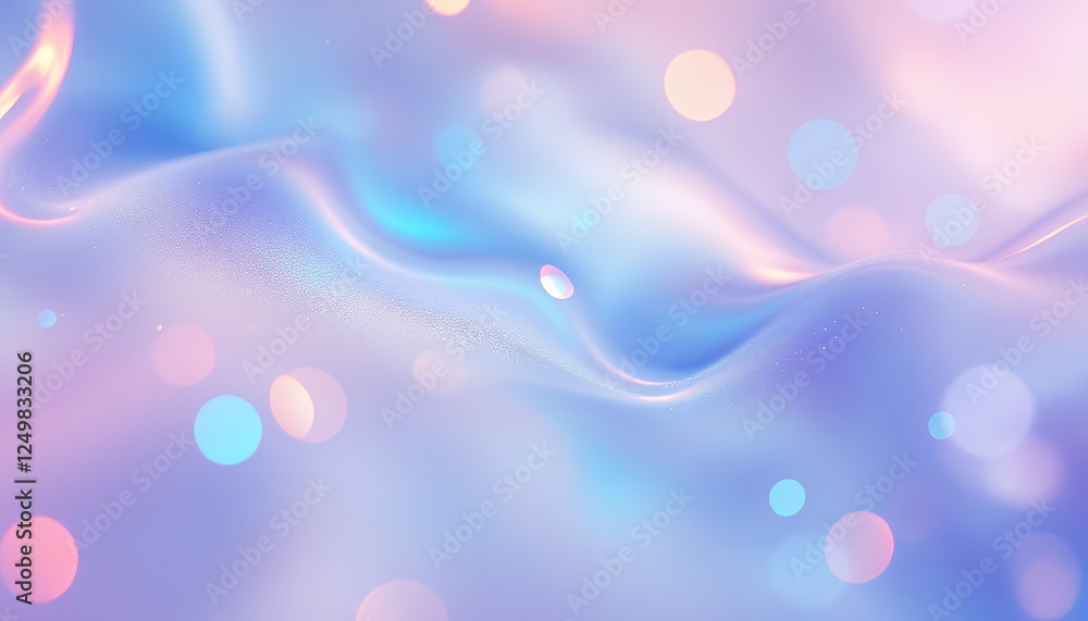 Poster abstract pastel gradient background with bokeh light effects and wavy surface