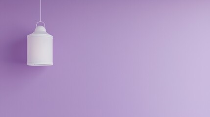 Modern Minimalist White Pendant Light on Soft Lavender Wall