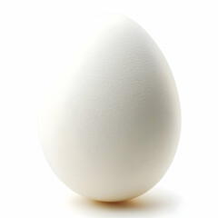 Single white egg isolated on white background; food photography