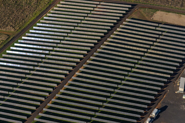 Vast Array of Solar Panels Gleaming Under the Sun