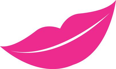 Pink Lips Illustration with Simple and Bold Lines