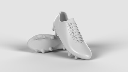 two white boots on a white backdrop
