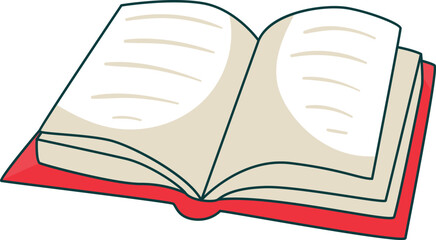  Open Book with Blank Pages and Red Cover