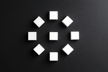 Obraz premium White squares arranged on a black background