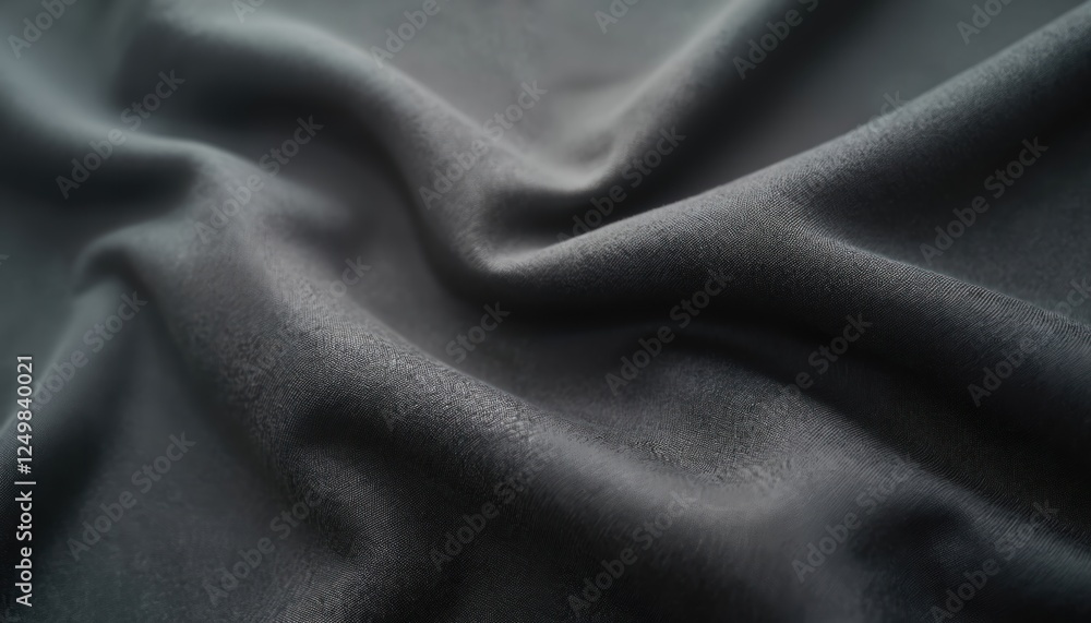 Aufkleber closeup view of gray textile texture. fabric soft folds, subtle patterns. suitable for background im