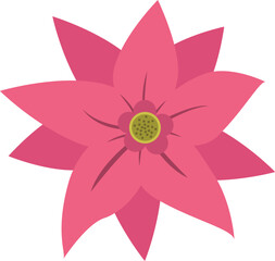 Pink flower with green center illustration

