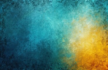 Obraz premium Abstract background with blue, yellow colors. Textured surface looks like vintage film. Possible vintage poster banner. Modern art style. Suitable for graphic design web page. Great for various