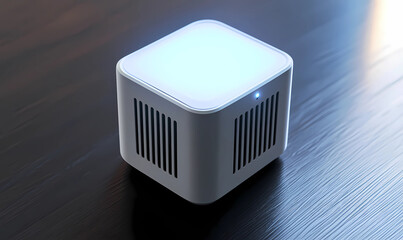 Tiny Square-Shaped Air Monitor with Ventilated Sides, Perfect for Modern Home Air Quality Control