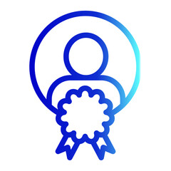 Award Icon Line Gradient Style for Training Pack Icon Themes
