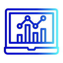 Laptop Icon Line Gradient Style for Training Pack Icon Themes
