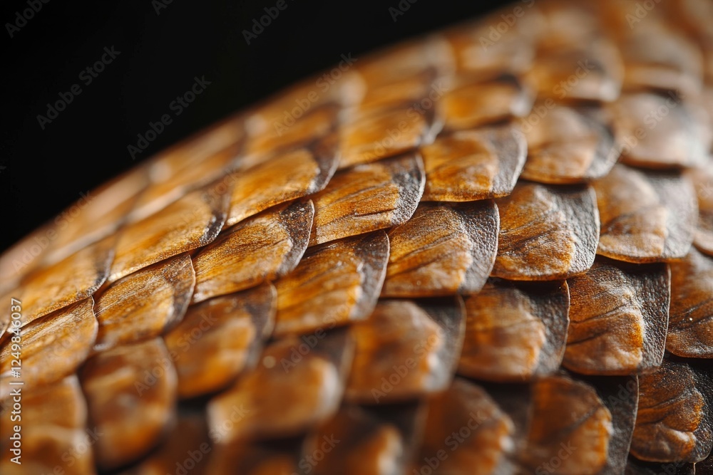 Poster close-up view of beautifully textured scales showcasing the intricate patterns and colors of a repti