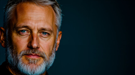 Obraz premium A man with a white beard and blue eyes