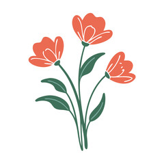 Obraz premium Spring flowers icon blooming against simple background, nature concept