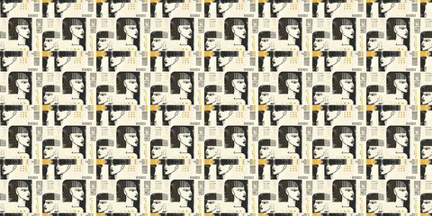 Abstract African art shapes seamless backgrounds, tribal geometric decoration patterns. Colored flat boho symbols illustrations	