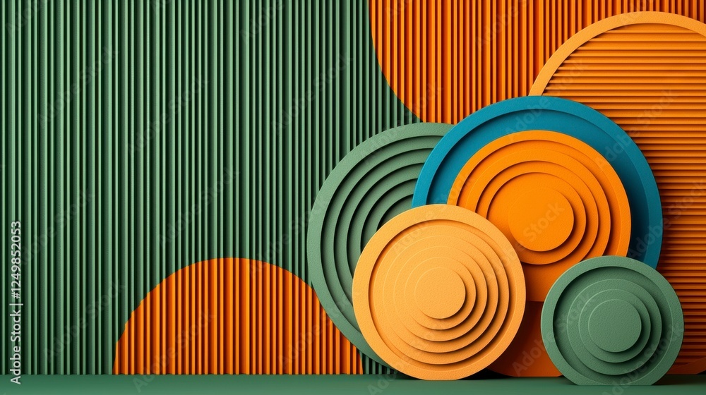 Poster abstract geometric shapes display with circles