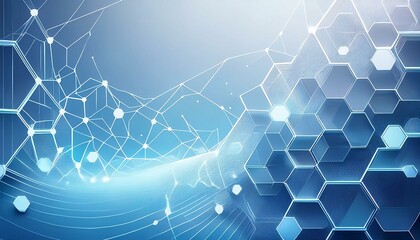 Obraz premium modern scientific background with hexagons, lines and dots background graphic resource