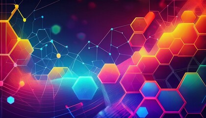 Fototapeta premium modern scientific background with hexagons, lines and dots background graphic resource