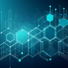 Fototapeta premium modern scientific background with hexagons, lines and dots background graphic resource