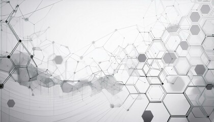 modern scientific background with hexagons, lines and dots background graphic resource