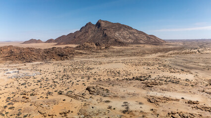 A 4x4 venturing deep into the heart of Namibia’s wild desert landscape
