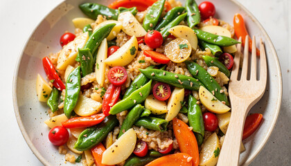 Vibrant root vegetable medley in a bowl, healthy eating concept