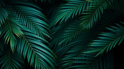 Lush Tropical Palm Leaves Background Image