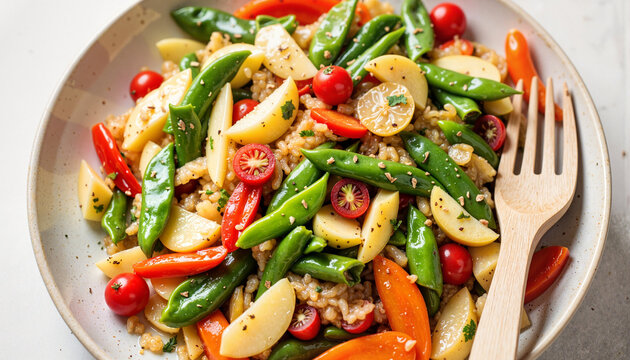 Vibrant root vegetable medley in a bowl, healthy eating concept