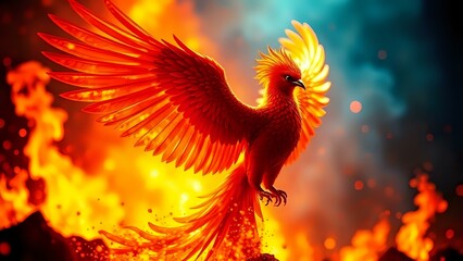 Fototapeta premium phoenix in fire