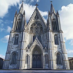 Fototapeta premium Grand Cathedral against a Cloudy Sky
