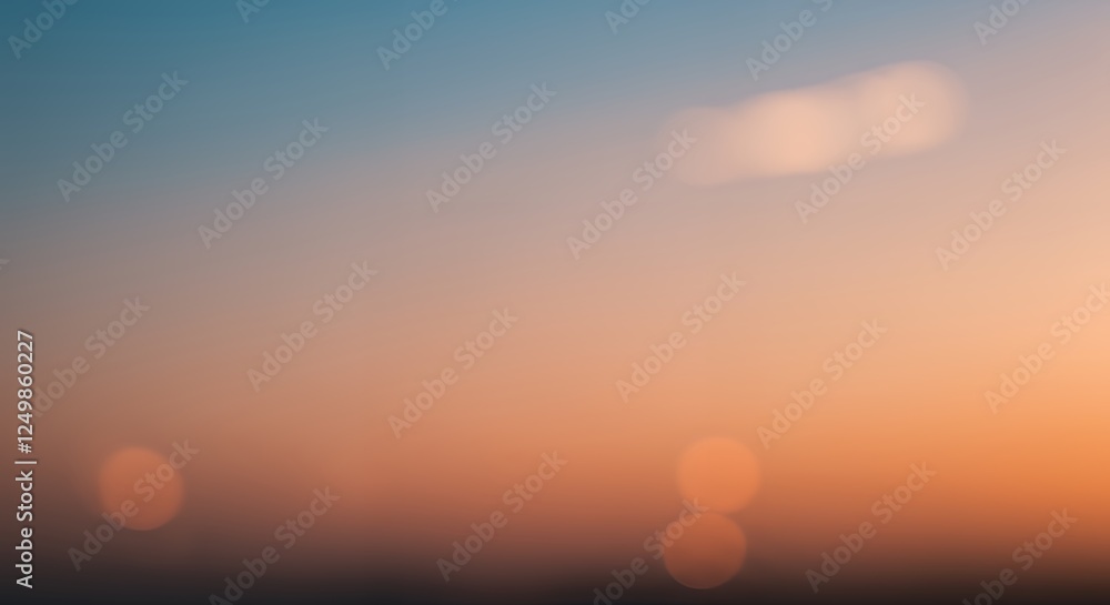 Poster abstract sunset sky with bokeh lights creating a warm atmosphere