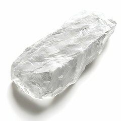Obraz premium Rough quartz crystal on white background, studio shot