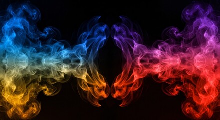 Fototapeta premium Dynamic smoke effects in a variety of colors and swirling patterns