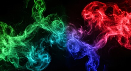 Fototapeta premium Dynamic smoke effects in a variety of colors and swirling patterns