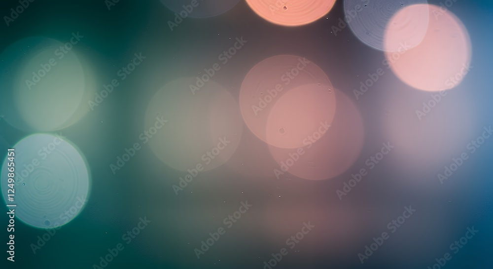 Poster abstract bokeh lights background with glowing circles and dreamy effect